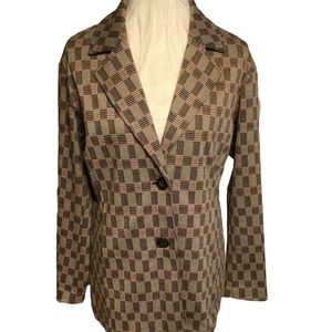 Anthropologie Alec Les Filles plaid blazer pockets NEW without Tag SZ …